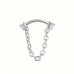 Piercing Corrente Rook Microbell Curvo Modelo 2 Aço 316L